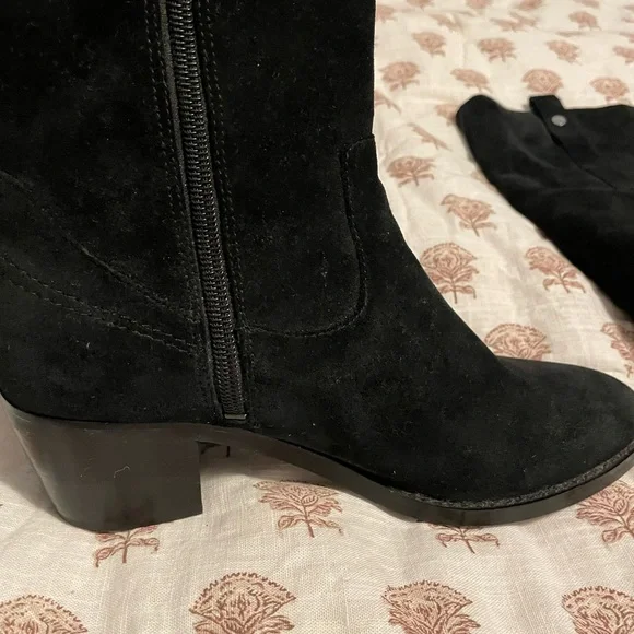 Marc Fisher Black Knee-High Suede Boots - Picture 2 of 6